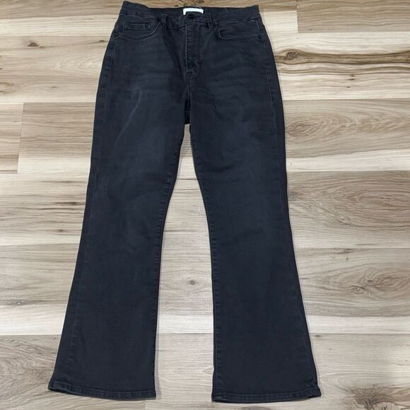 Frame Denim Le Crop Mini Boot Jeans Black Women’s 31 - Picture 1 of 4